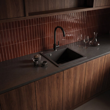 Alena - zlewozmywak 1-komorowy, Czarne - zdjęcie 1