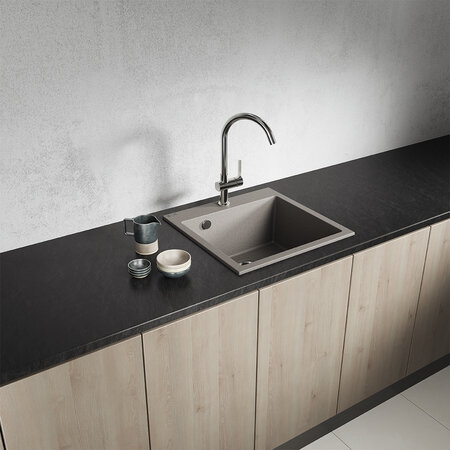 Alena - chiuvetă de granit cu 1 cuvă, Bej - fotografie 1