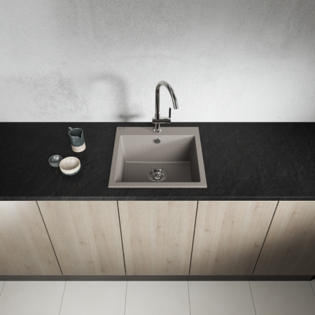 Alena - chiuvetă de granit cu 1 cuvă, Bej - fotografie 4