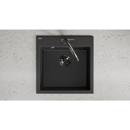 Alena - chiuvetă de granit cu 1 cuvă, Negru - fotografie 3