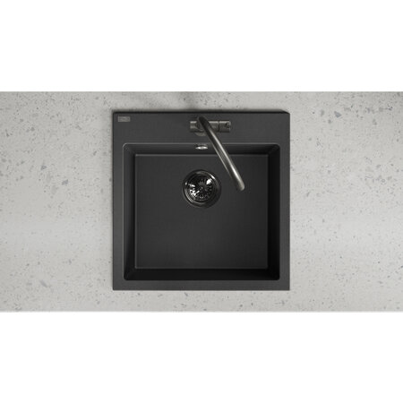 Alena - Granitspüle 1 Becken, Schwarz - Foto 3