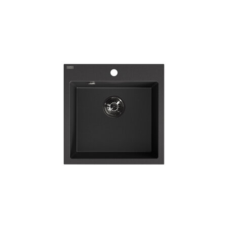 Alena - chiuvetă de granit cu 1 cuvă, Negru - fotografie 1