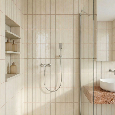 Alita - настенный смеситель для душа с душевым набором, Хром - фото 1