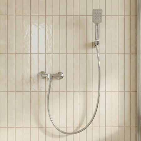 Alita - настенный смеситель для душа с душевым набором, Хром - фото 2