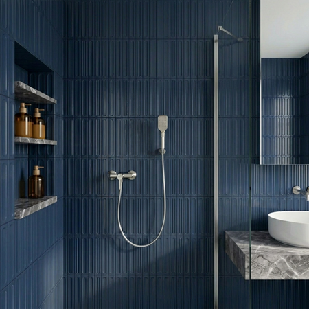 Alita - baterie de dus de perete cu set de dus, Nichel periat - fotografie 1