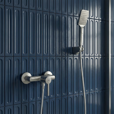 Alita - baterie de dus de perete cu set de dus, Nichel periat - fotografie 2