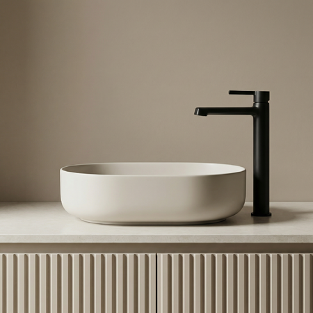 Alita - Waschtisch-Aufsatzarmatur stehend, Schwarz - Foto 1