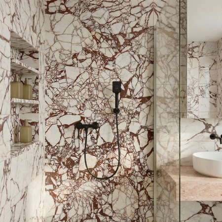 Alita - настенный смеситель для душа с душевым набором, чёрный - фото 1