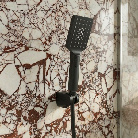Alita - настенный смеситель для душа с душевым набором, чёрный - фото 3