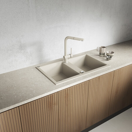 Barbados - Granitspüle 2 Becken, Beige - Foto 1