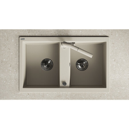 Barbados - Granitspüle 2 Becken, Beige - Foto 3