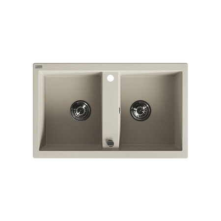 Barbados - Granitspüle 2 Becken, Beige - Foto 1