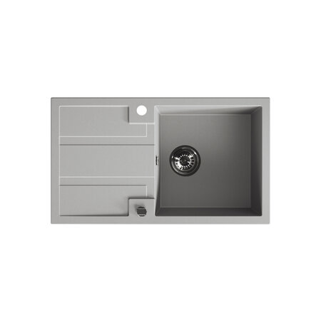 Barbados - chiuvetă cu 1 cuvă cu uscător, Gri - fotografie 1