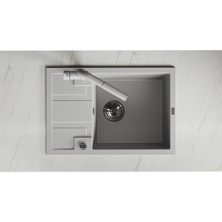 Barbados - zlewozmywak 1-komorowy z półociekaczem, Szare - zdjęcie 3