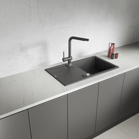 Barbados - chiuvetă cu 1 cuvă cu uscător, Negru - fotografie 1