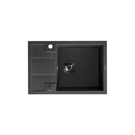 Barbados - chiuvetă cu 1 cuvă cu uscător, Negru - fotografie 1