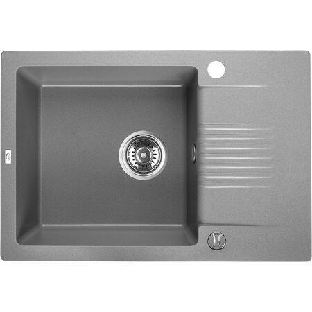 Celia - zlewozmywak 1-komorowy z półociekaczem, Szare - zdjęcie 1