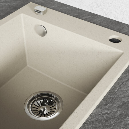 Chichi - chiuvetă cu 1 cuvă fără uscător, Bej - fotografie 4