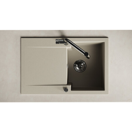 Chichi - chiuvetă cu 1 cuvă cu uscător, Bej - fotografie 3