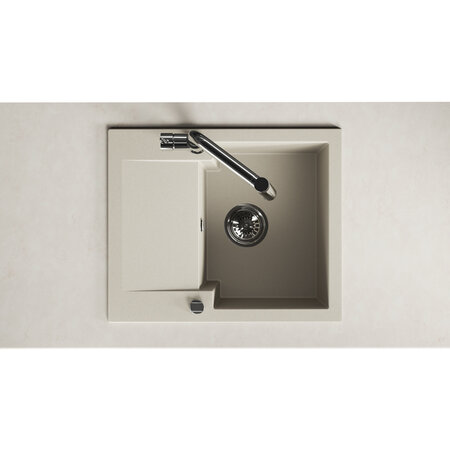 Chichi  - Granitspüle 1 Becken mit kurzer Abtropffläche, Beige - Foto 3
