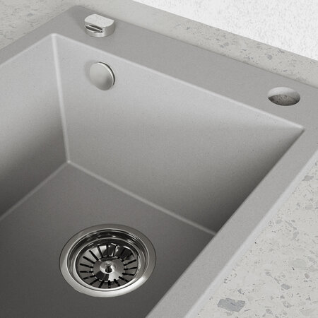 Chichi - chiuvetă cu 1 cuvă fără uscător, Gri - fotografie 4