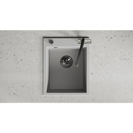 Chichi - chiuvetă cu 1 cuvă fără uscător, Gri - fotografie 3