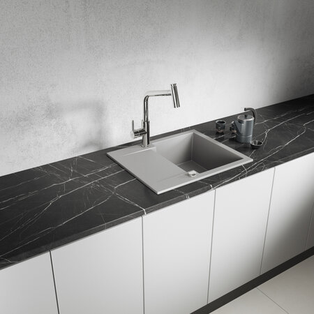 Chichi - zlewozmywak 1-komorowy z półociekaczem, Szare - zdjęcie 1