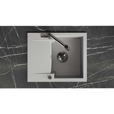 Chichi - zlewozmywak 1-komorowy z półociekaczem, Szare - zdjęcie 3