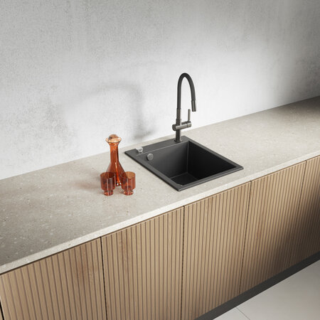 Chichi – granite sink – 1 bowl, Black - photo 1