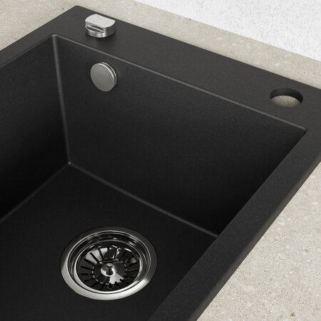 Chichi – granite sink – 1 bowl, Black - photo 4