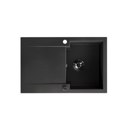 Chichi  - Granitspüle 1 Becken mit Abtropffläche, Schwarz - Foto 1