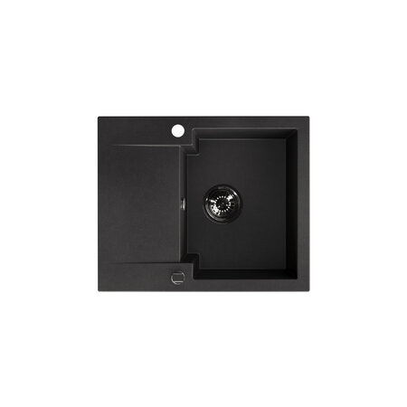 Chichi - granite sink - 1 bowl with a half drainer, Black - photo 1