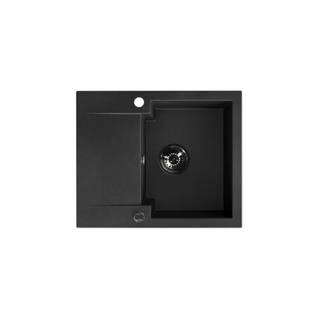 Chichi - granite sink - 1 bowl with a half drainer, Black - photo 1