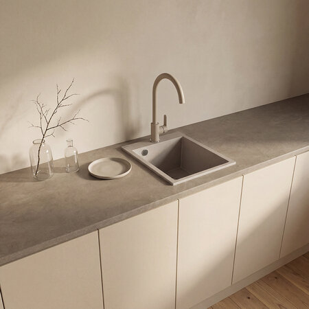 Chichi - chiuvetă cu 1 cuvă fără uscător, Bej - fotografie 3