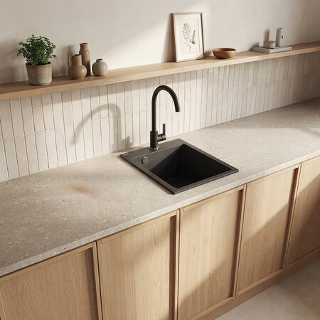 Chichi – granite sink – 1 bowl, Black - photo 3