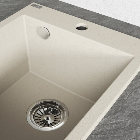 Chichi - Гранитная кухонная мойка 1 раковина, бежевый - фото 4