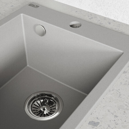 Chichi - Гранитная кухонная мойка 1 раковина, серый - фото 4