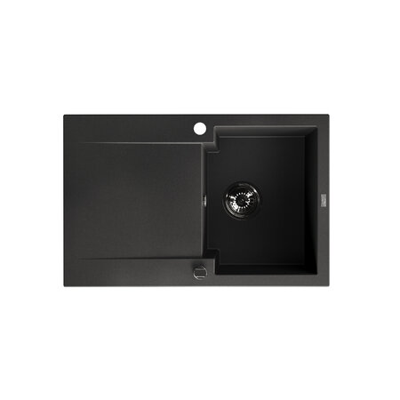 Chichi - granite sink - 1 bowl with a drainer, Black - photo 1