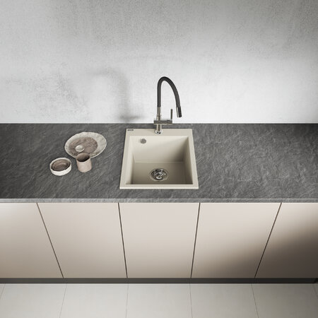 Chichi - Гранитная кухонная мойка 1 раковина, бежевый - фото 2