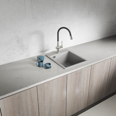 Chichi - Гранитная кухонная мойка 1 раковина, серый - фото 1