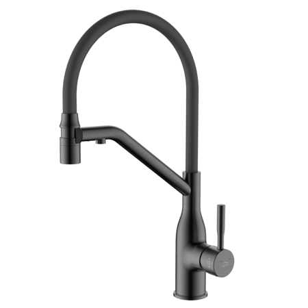 Colina 2.0 - upright sink mixer with U-shaped spout and water softening system, graphite, Graphite - photo 1