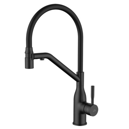 Colina 2.0 - kitchen mixer with U-shaped spout and mineralizing filter, black, Black - photo 2