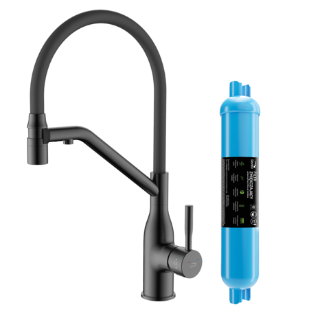 Colina 2.0 - upright sink mixer with U-shaped spout and water softening system, graphite, Graphite - photo 2