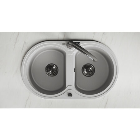 Dafne - granite sink - 2 bowls, Grey - photo 3