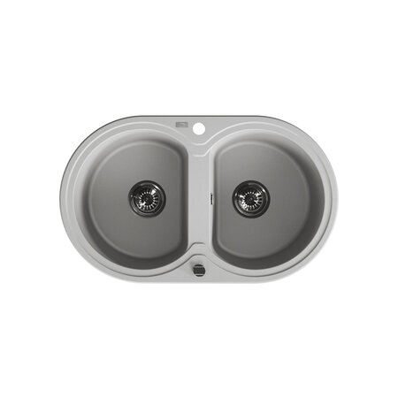 Dafne - granite sink - 2 bowls, Grey - photo 1