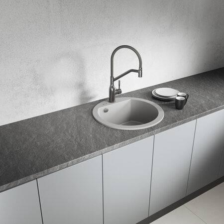 Dafne -  poligran granite sink - 1 bowl, Grey - photo 1