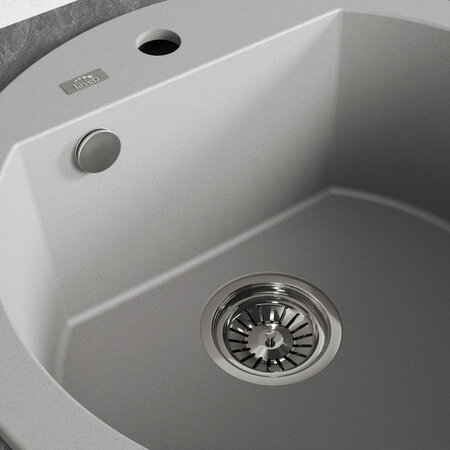 Dafne -  poligran granite sink - 1 bowl, Grey - photo 4