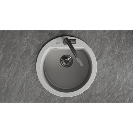 Dafne -  poligran granite sink - 1 bowl, Grey - photo 3