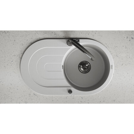 Dafne - Granite sink - 1 bowl with a drainer, Grey - photo 3