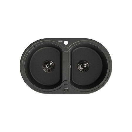 Dafne - zlewozmywak 2-komorowy, Czarne - zdjęcie 1